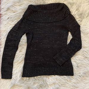 Black sequin off shoulder sweater
